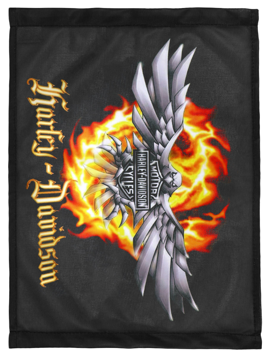 Флаг автомобильный Harley Davidson Eagle - фото 1 - rockbunker.ru