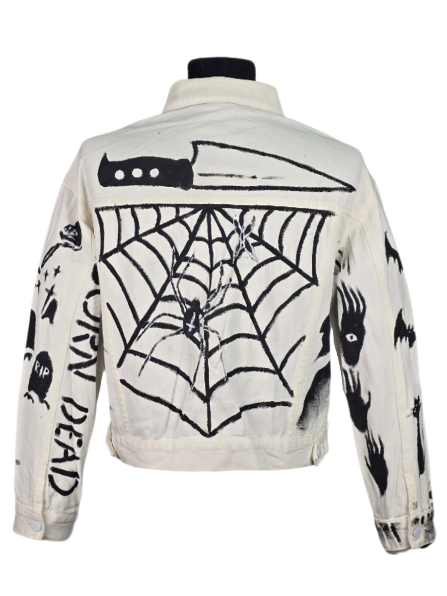 Куртка кастомная Black and White - фото 2 - rockbunker.ru