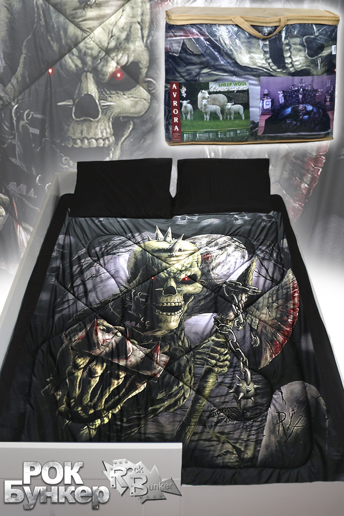Одеяло Скелет с секирой - фото 1 - rockbunker.ru