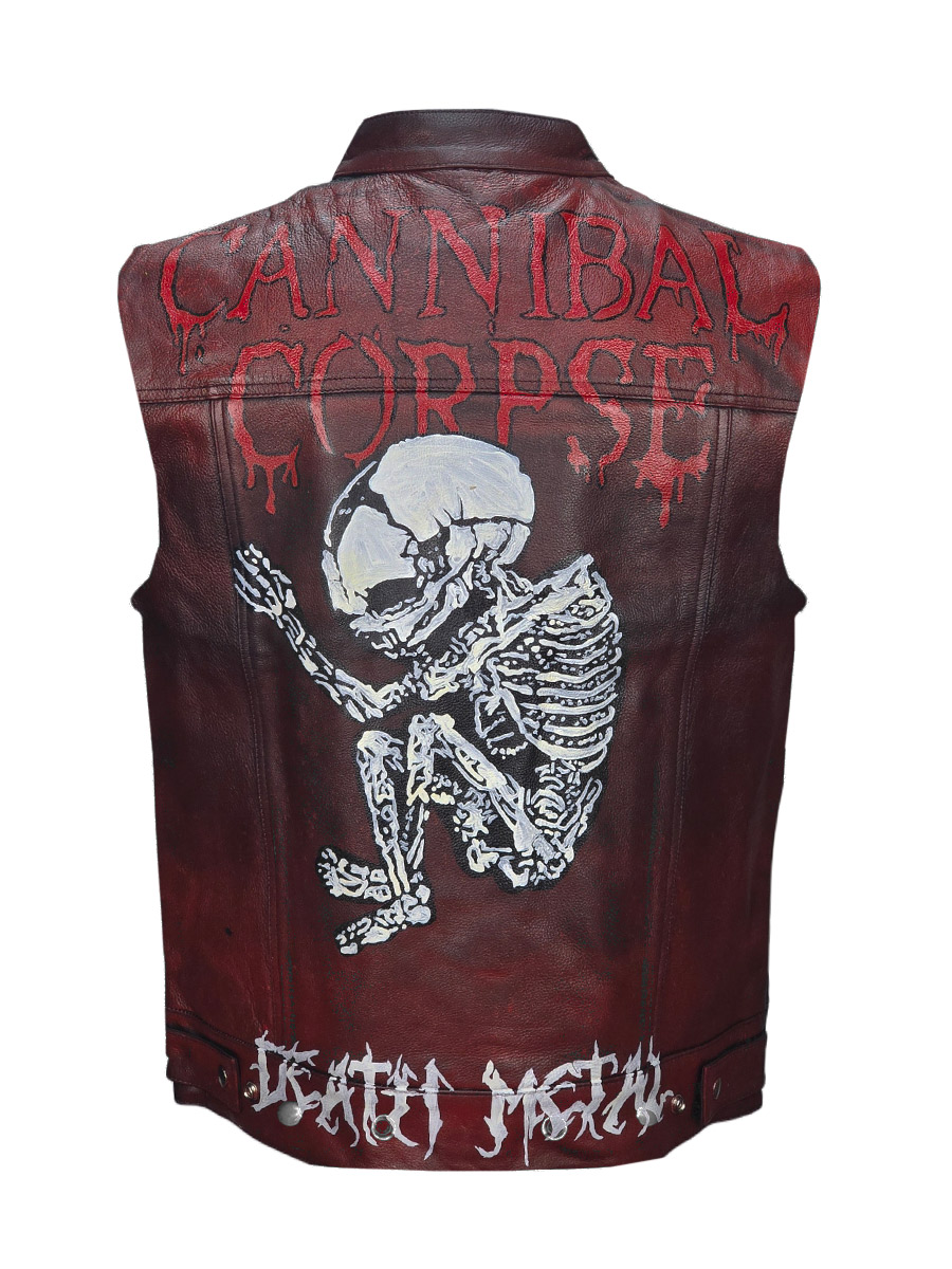 Жилет кожаный кастомный Cannibal Corpse - фото 1 - rockbunker.ru