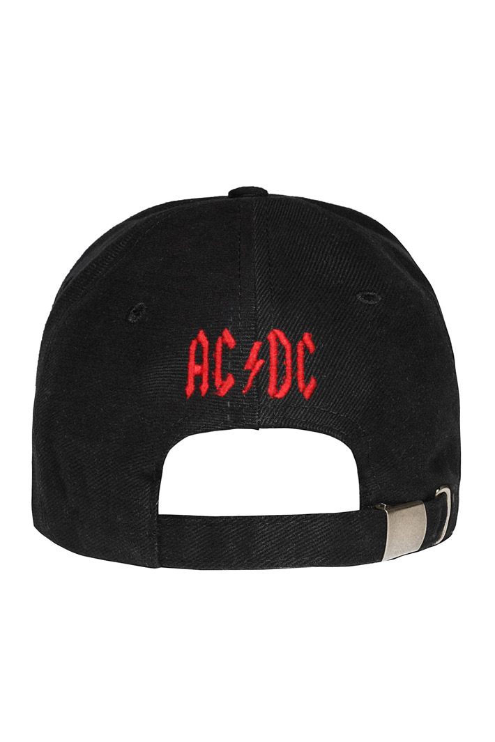 Бейсболка AC DC с 3D вышивкой красная - фото 3 - rockbunker.ru