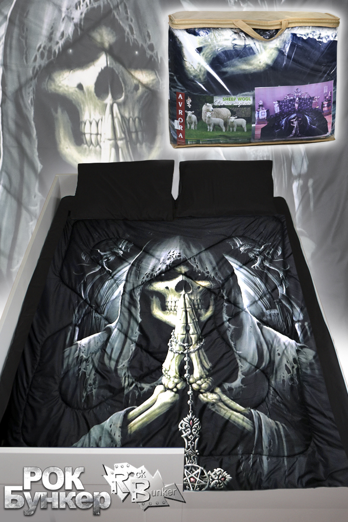 Одеяло Скелет с четками - фото 1 - rockbunker.ru