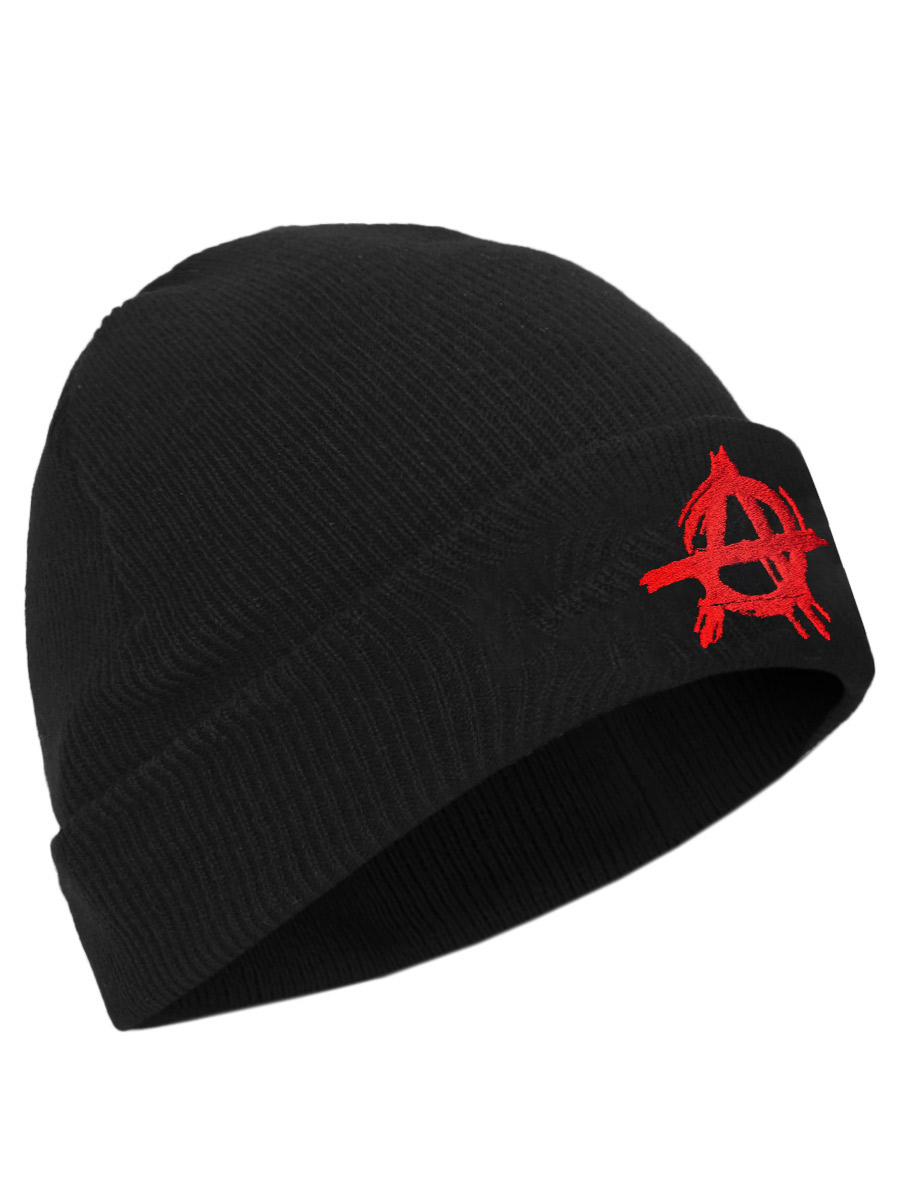 Шапка Rock Merch с отворотом Анархия - фото 1 - rockbunker.ru