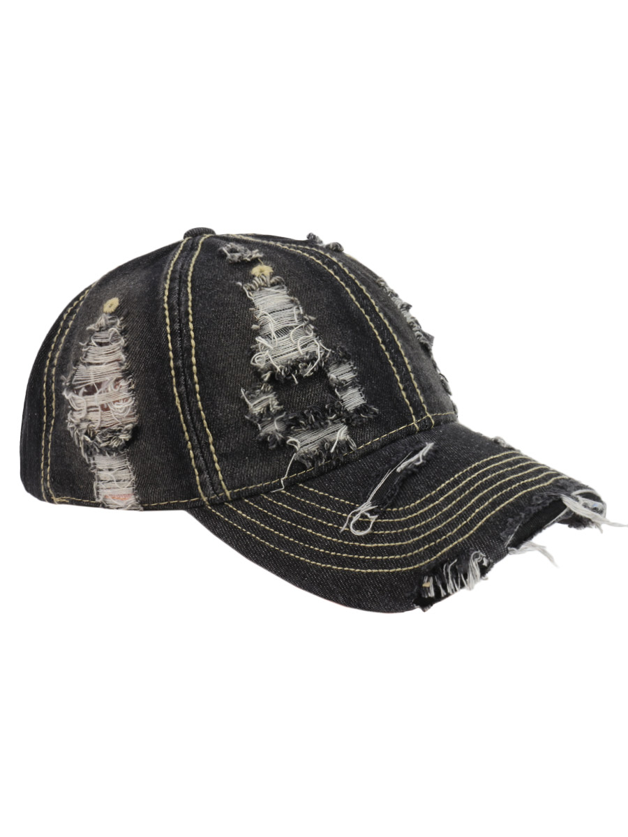 Бейсболка Джинсовая Винтажная Серая									 - фото 1 - rockbunker.ru