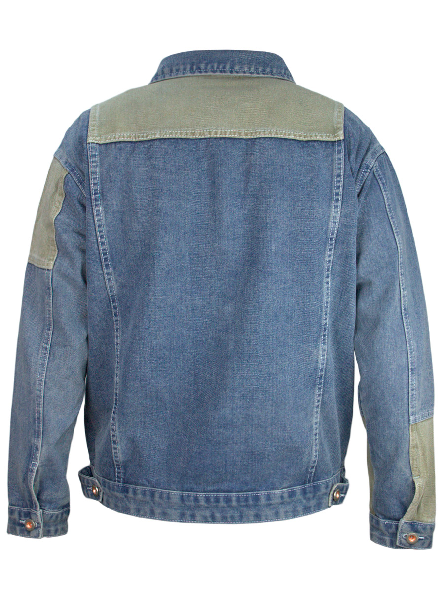 Куртка Джинсовая Синяя Комбинированная - фото 2 - rockbunker.ru
