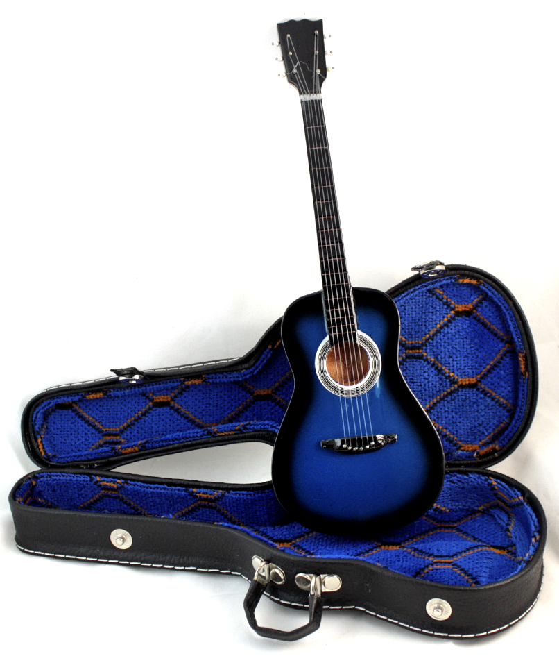 Сувенирная копия гитары синяя - фото 5 - rockbunker.ru