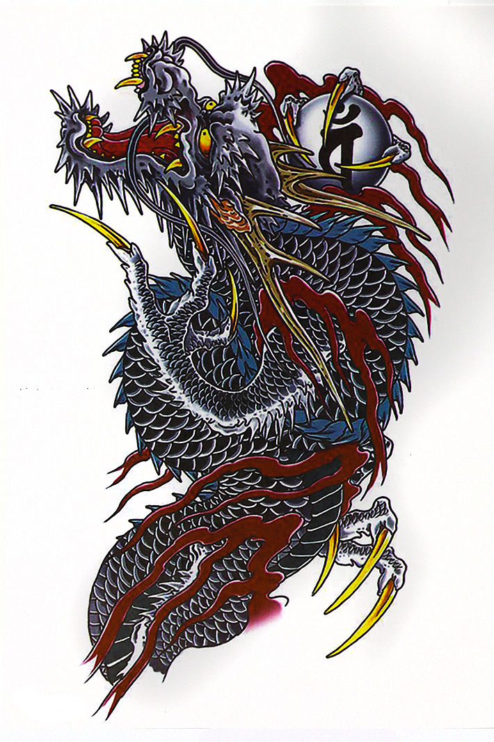 Переводная татуировка Китайский дракон - фото 1 - rockbunker.ru