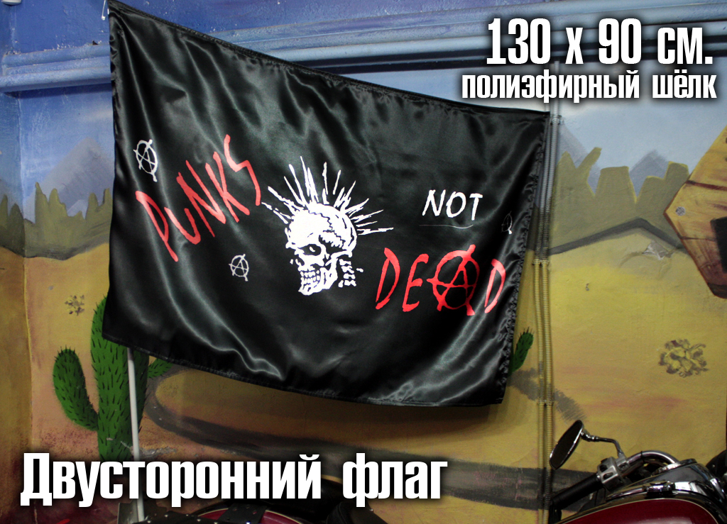 Флаг двусторонний Punks not Dead - фото 2 - rockbunker.ru