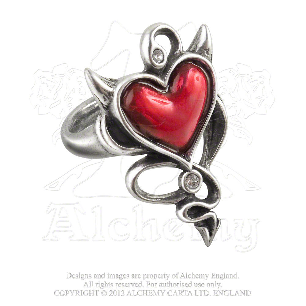 Кольцо Alchemy Gothic ULFR6 Devil Heart Alchemy - фото 1 - rockbunker.ru