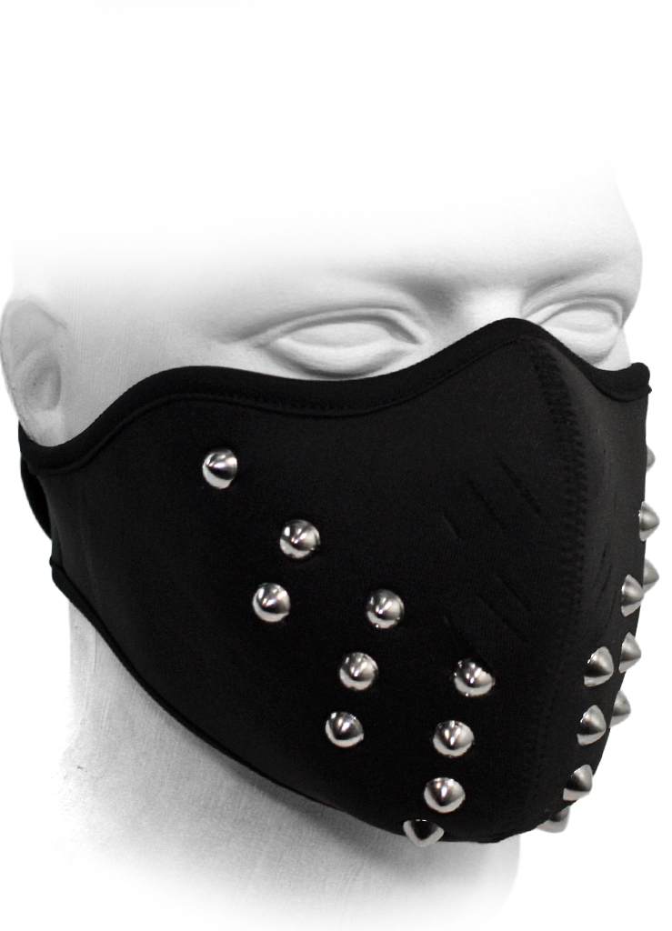 Байкерская маска с шипами - фото 1 - rockbunker.ru