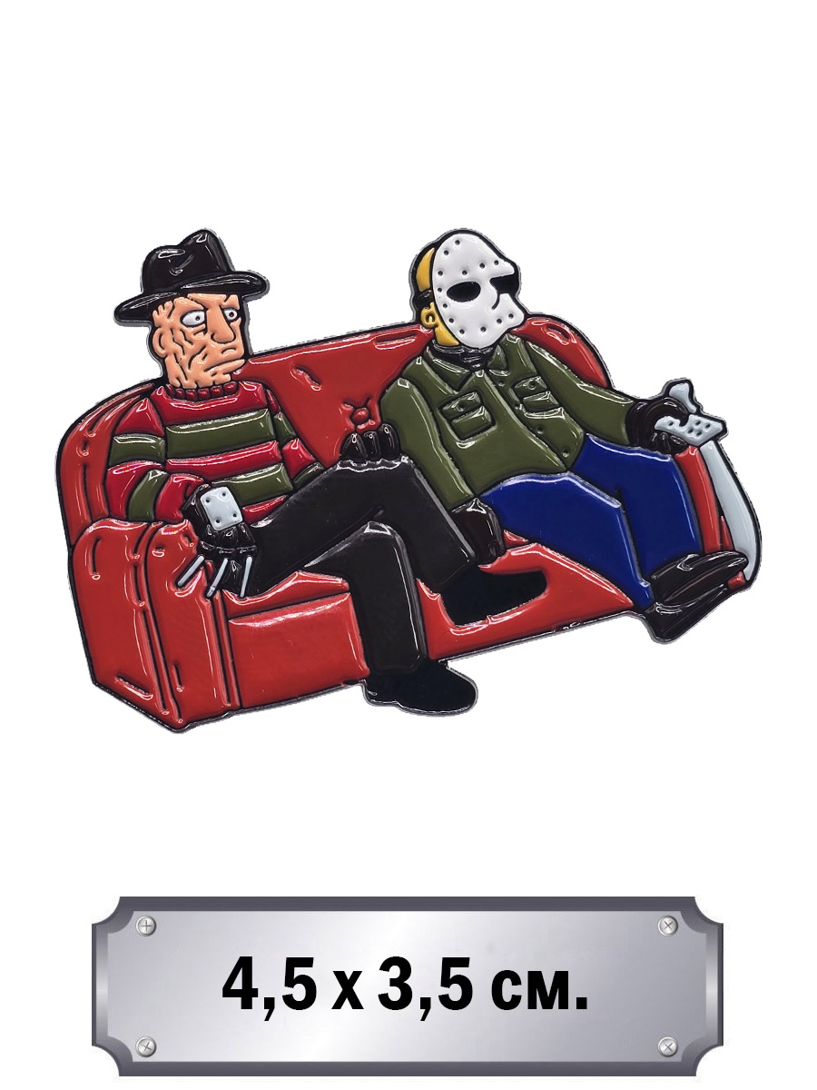 Значок Фредди и Джейсон - фото 1 - rockbunker.ru