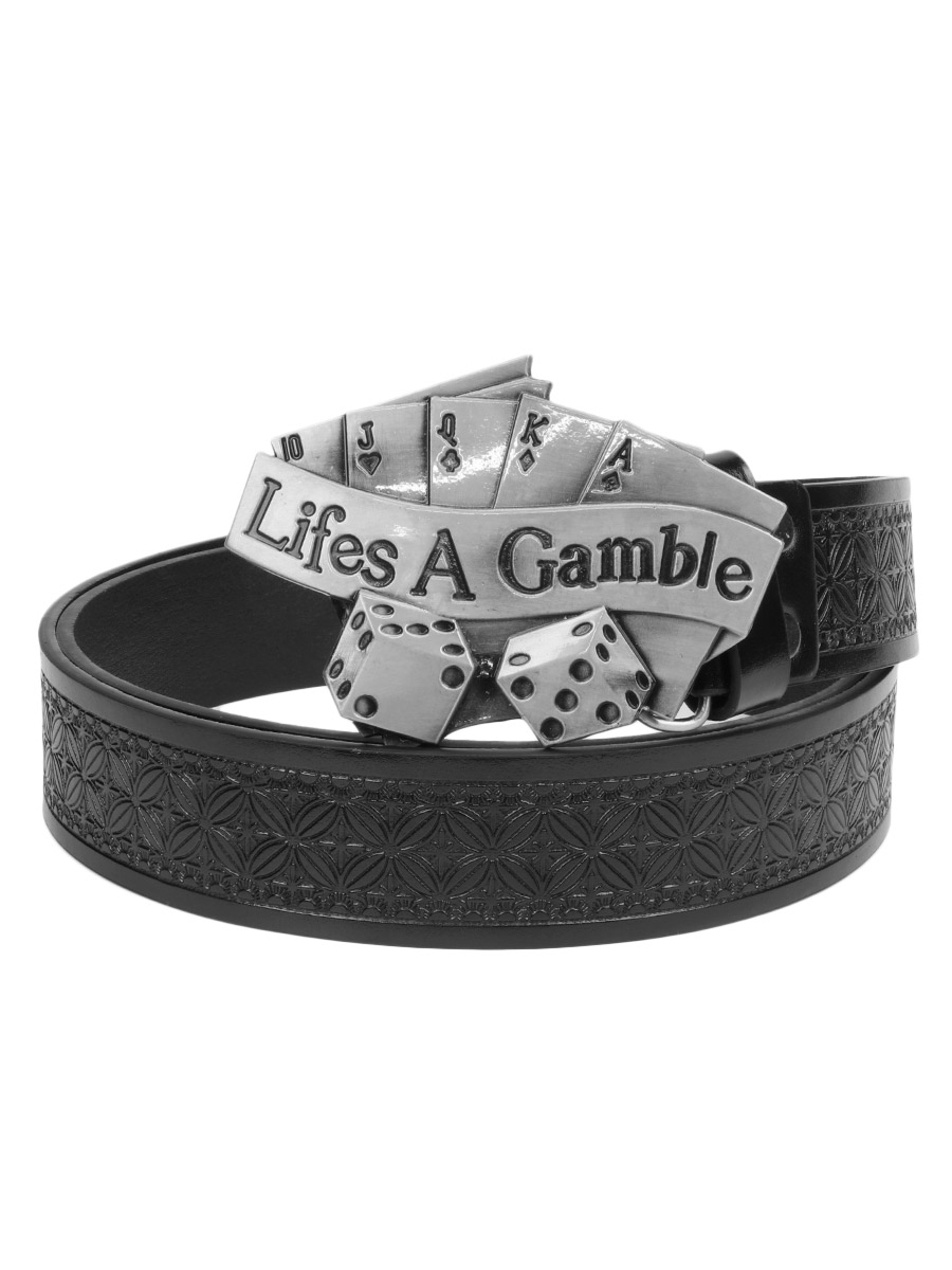 Ремень  с пряжкой Life A Gfmble черный - фото 1 - rockbunker.ru