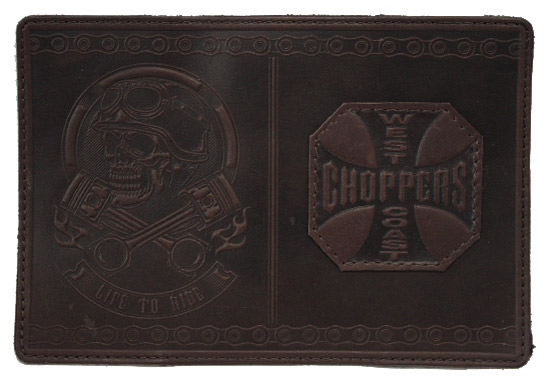 Обложка на паспорт West Coast Choppers кожаная - фото 1 - rockbunker.ru