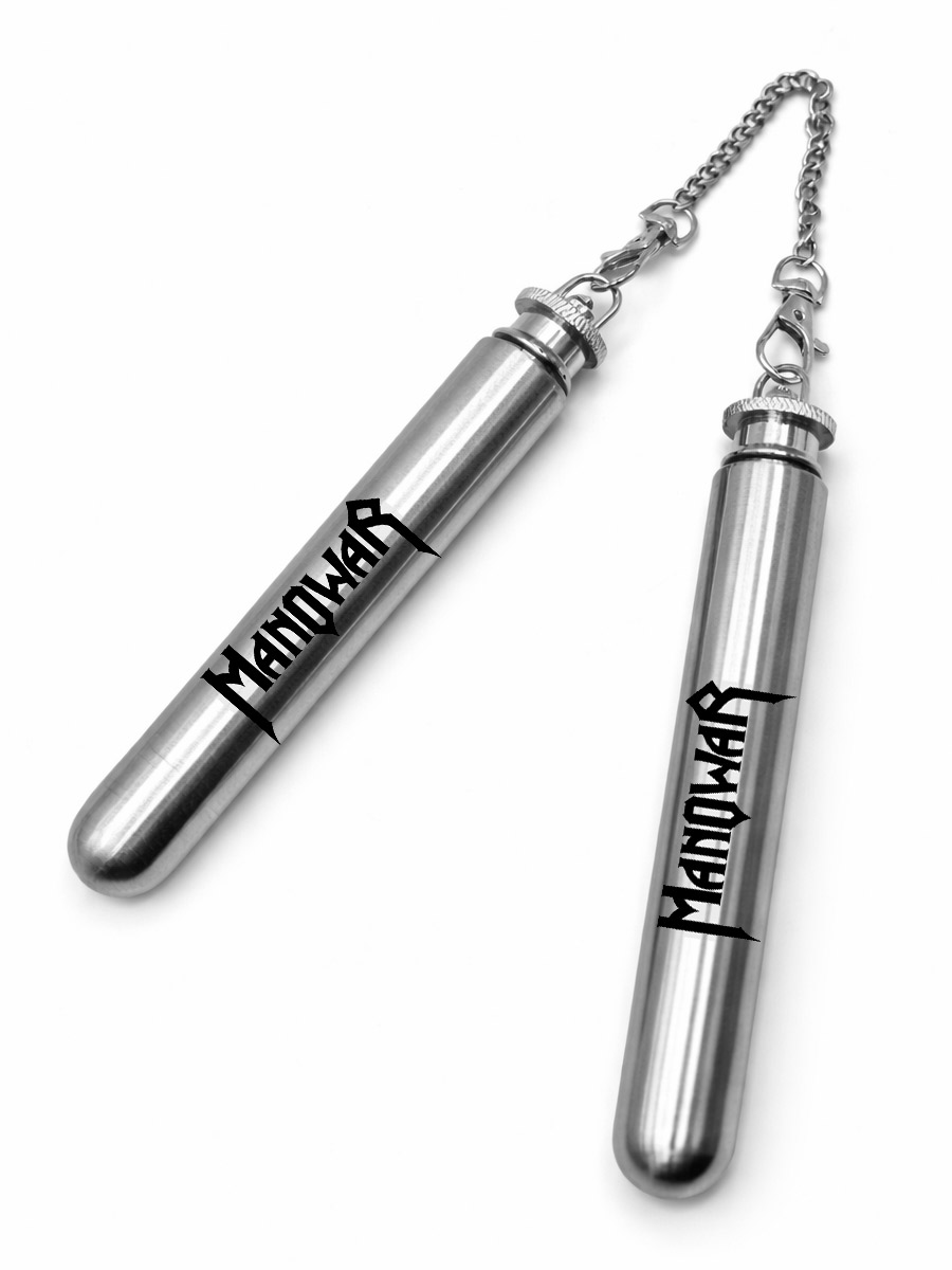 Фляги-нунчаки с гравировкой Manowar - фото 1 - rockbunker.ru