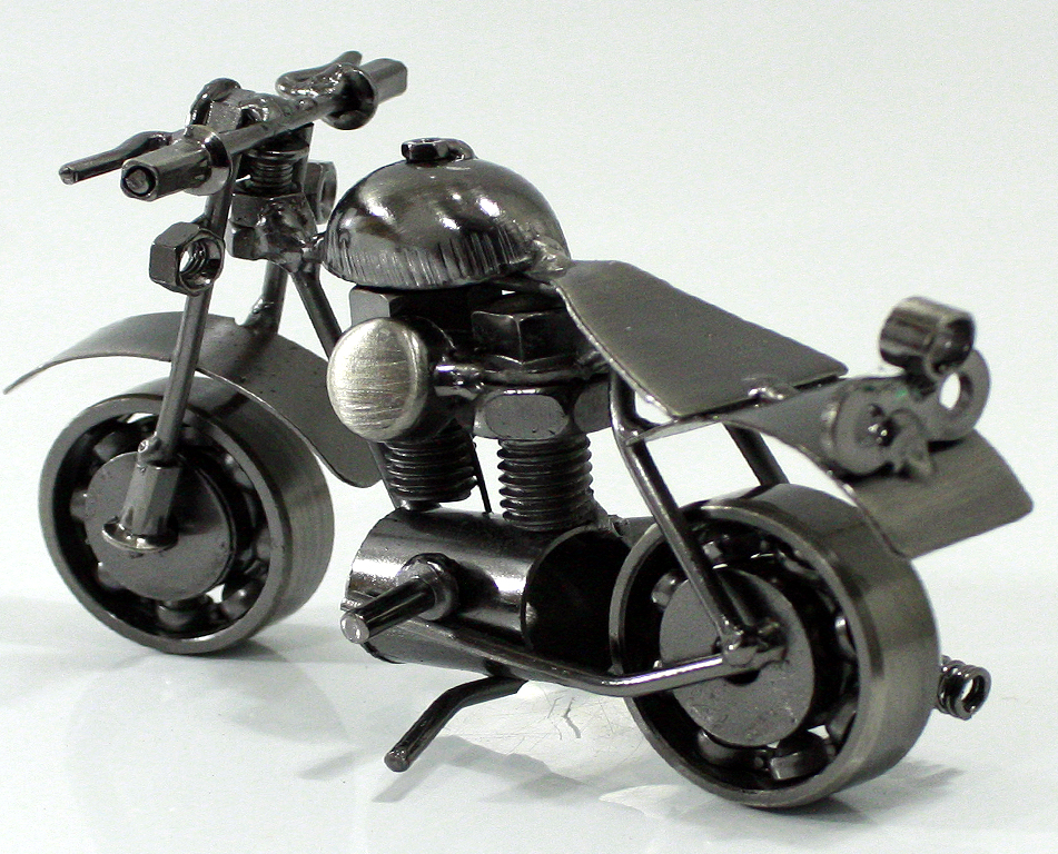 Сувенирная модель Мотоцикл ручной работы МРС004 чёрная - фото 3 - rockbunker.ru