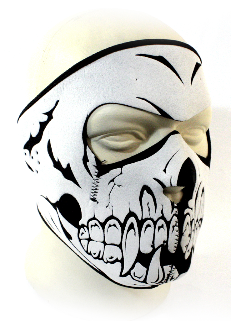 Байкерская маска череп с клыками на все лицо - фото 1 - rockbunker.ru
