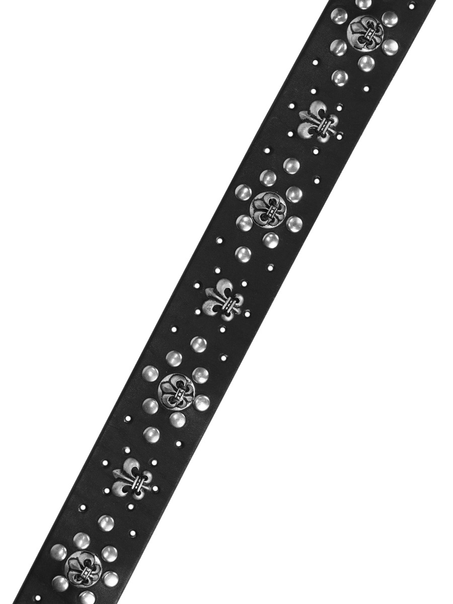 Ремень кожаный проклепанный Лилии - фото 2 - rockbunker.ru