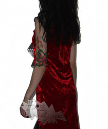 Платье из красного бархата - фото 2 - rockbunker.ru