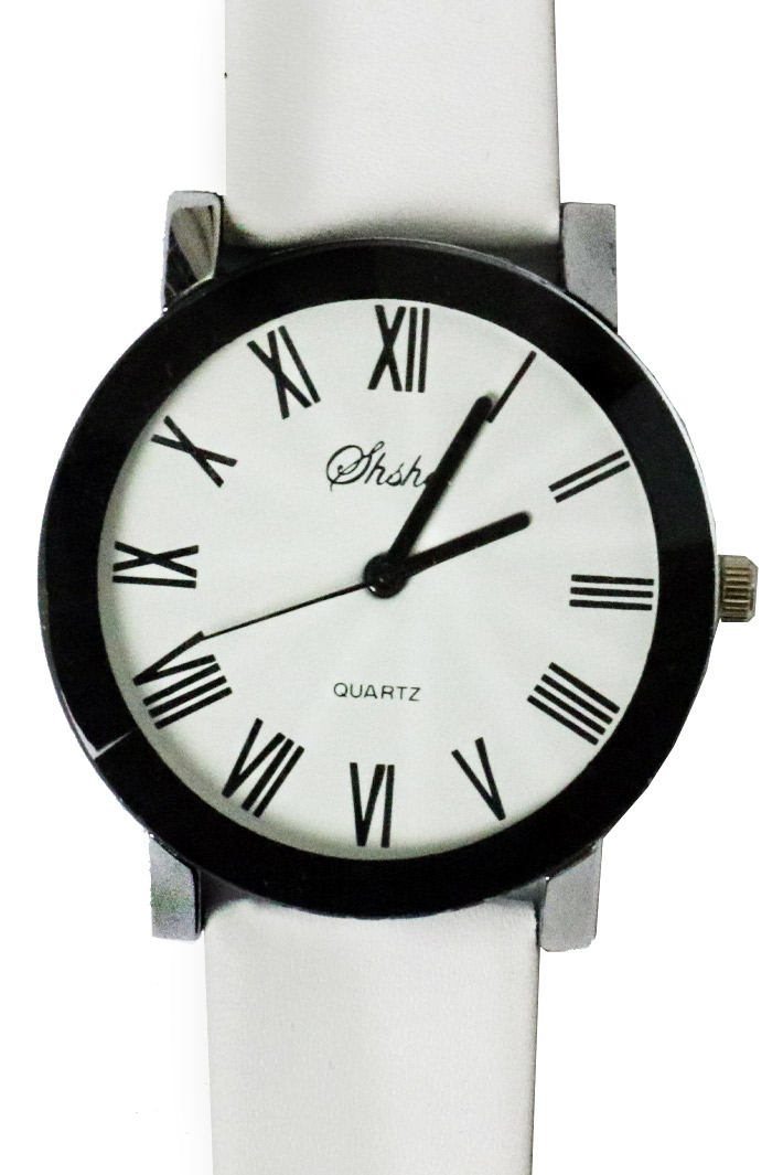 Часы наручные Quartz белые с белым ремешком - фото 2 - rockbunker.ru