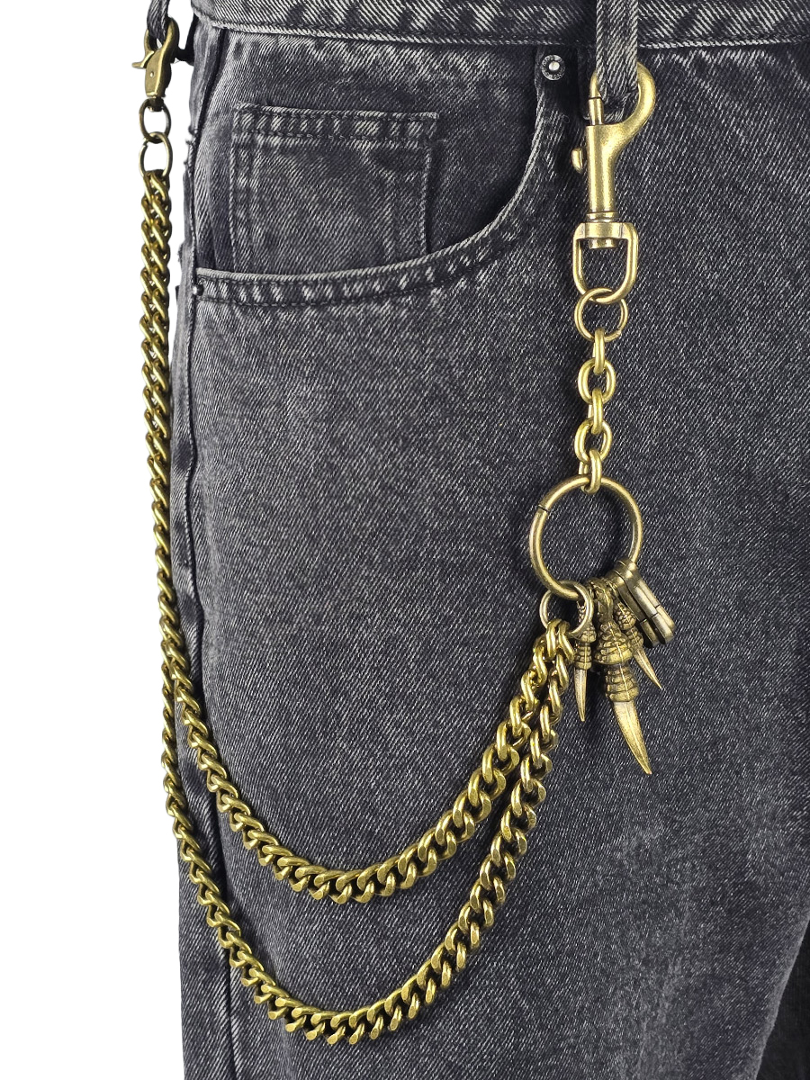 Цепь Декоративная Двойная Когти золотая - фото 1 - rockbunker.ru