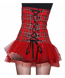 Юбка-платье Hacker красная со шнуровкой - фото 2 - rockbunker.ru