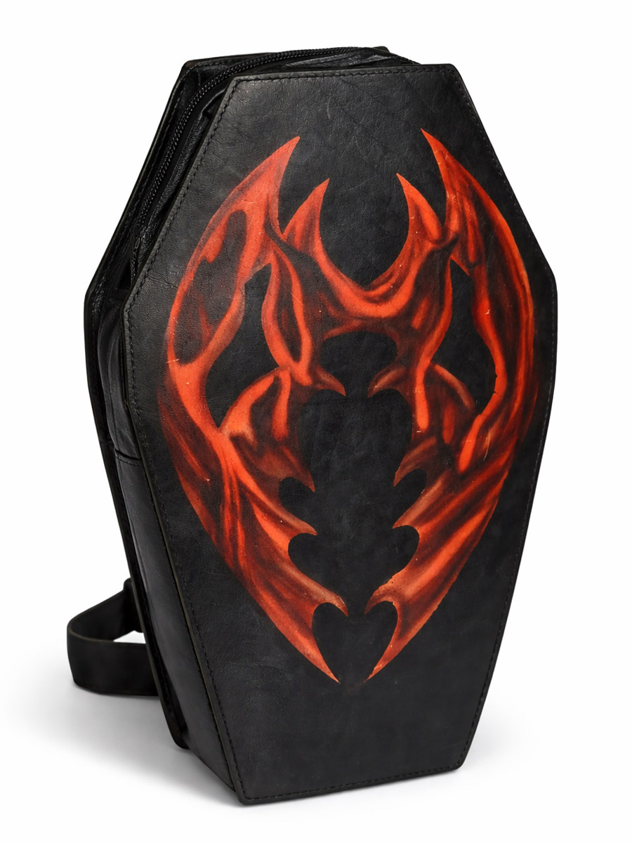 Рюкзак-гробик Крылья Дьявола кожаный красный - фото 1 - rockbunker.ru