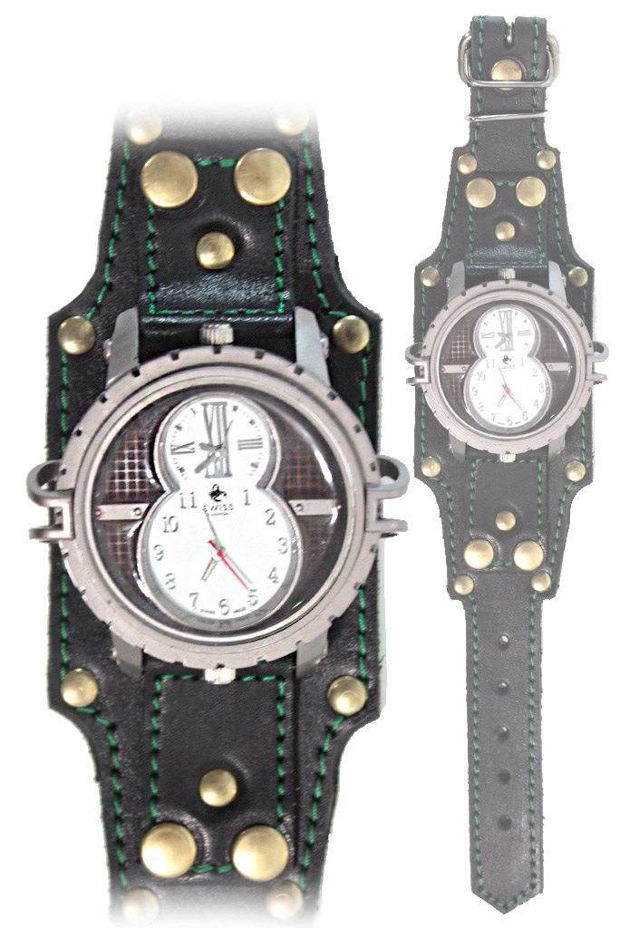 Часы наручные Swiss с кожаным браслетом - фото 1 - rockbunker.ru