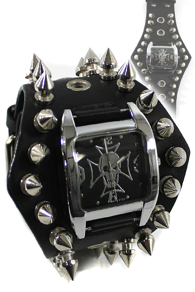 Часы наручные Мальтийский Роджер с Шипами и Люверсами - фото 1 - rockbunker.ru