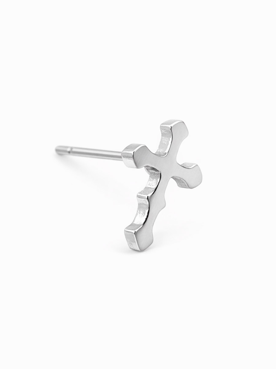 Пирсинг Гвоздик прямой Крест - фото 1 - rockbunker.ru