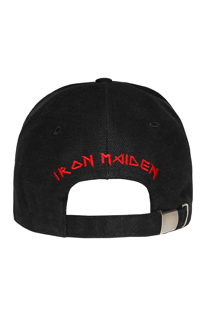 Бейсболка Iron Maiden с 3D вышивкой красный - фото 3 - rockbunker.ru