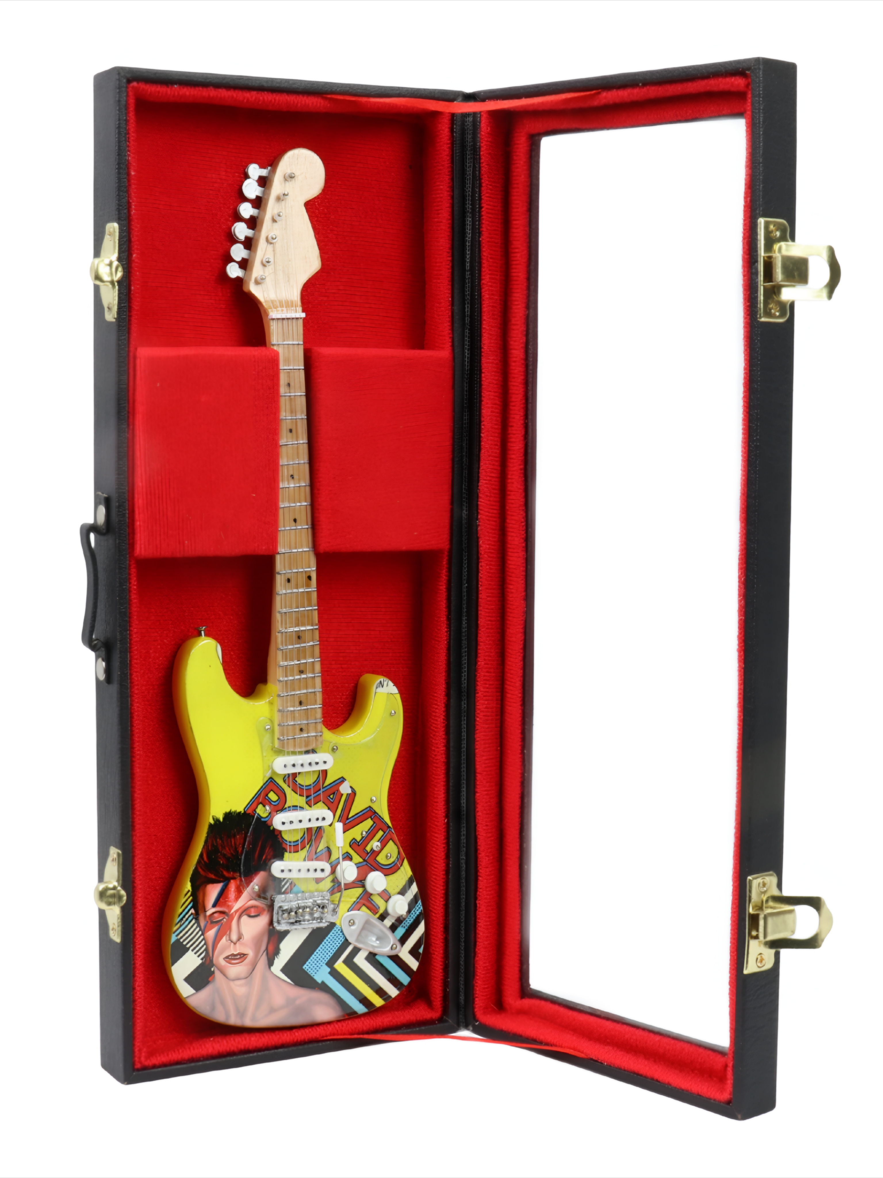 Сувенирная копия гитары в кейсе David Bowie - фото 1 - rockbunker.ru