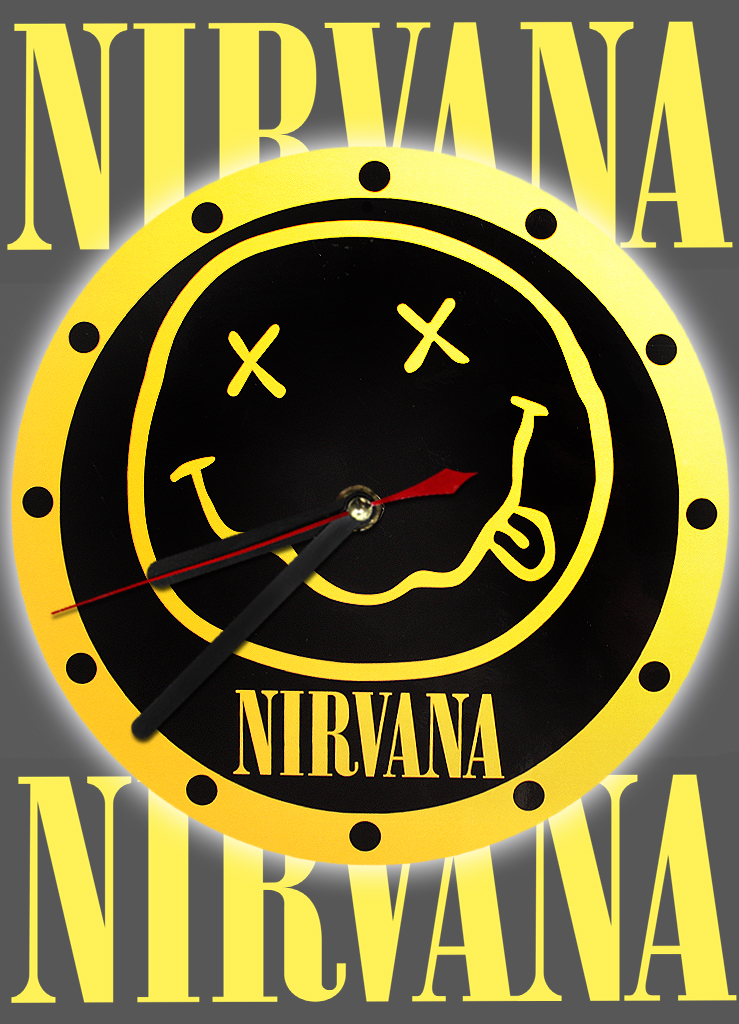 Часы настенные RockMerch Nirvana - фото 1 - rockbunker.ru