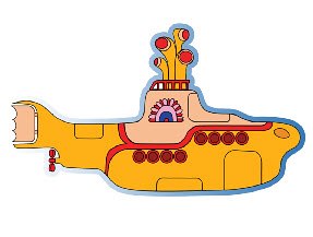 Наклейка-стикер The Beatles Yellow Submarine - фото 1 - rockbunker.ru