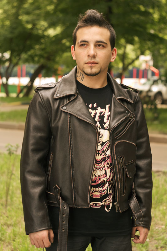 Косуха кожаная мужская RockBunker Classic XP коричневая - фото 4 - rockbunker.ru