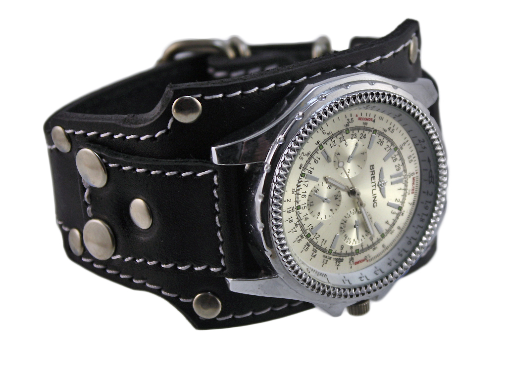 Часы наручные Breitling с кожаным браслетом - фото 2 - rockbunker.ru