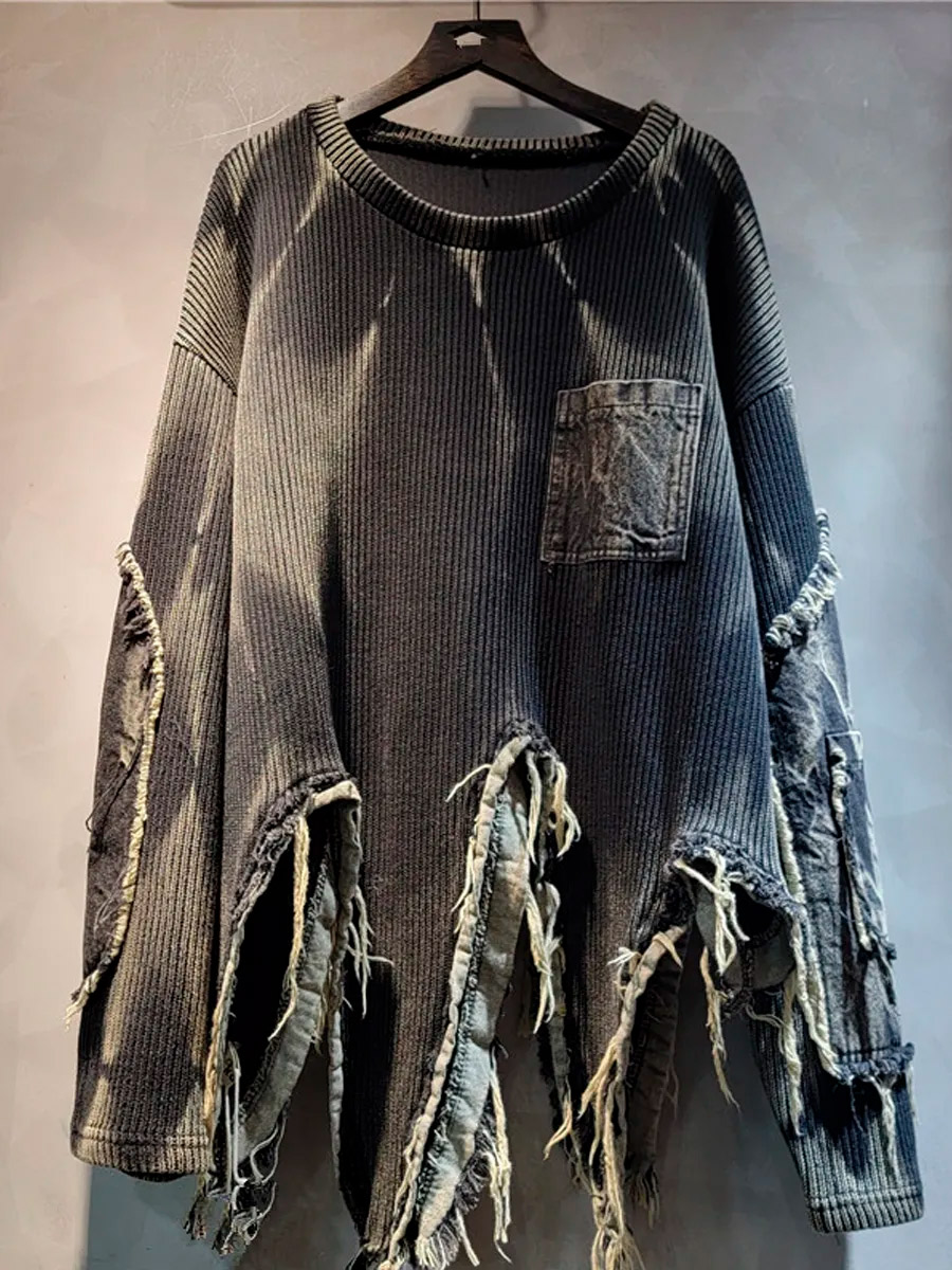 Свитер Oversize Черный - фото 1 - rockbunker.ru