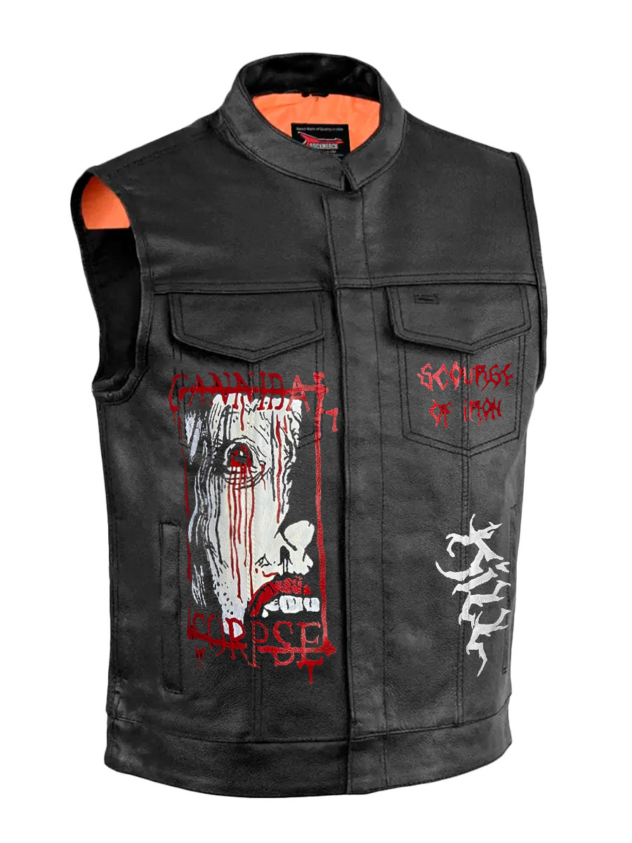 Жилет кожаный кастомный Cannibal Corpse - фото 2 - rockbunker.ru