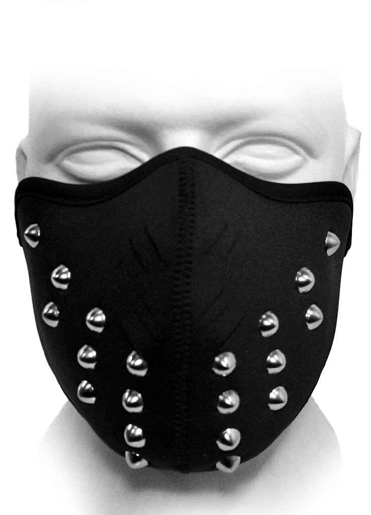 Байкерская маска с шипами - фото 2 - rockbunker.ru