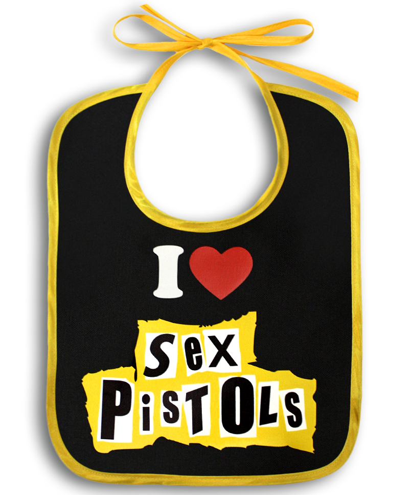 Слюнявчик I Love Sex Pistols - фото 1 - rockbunker.ru