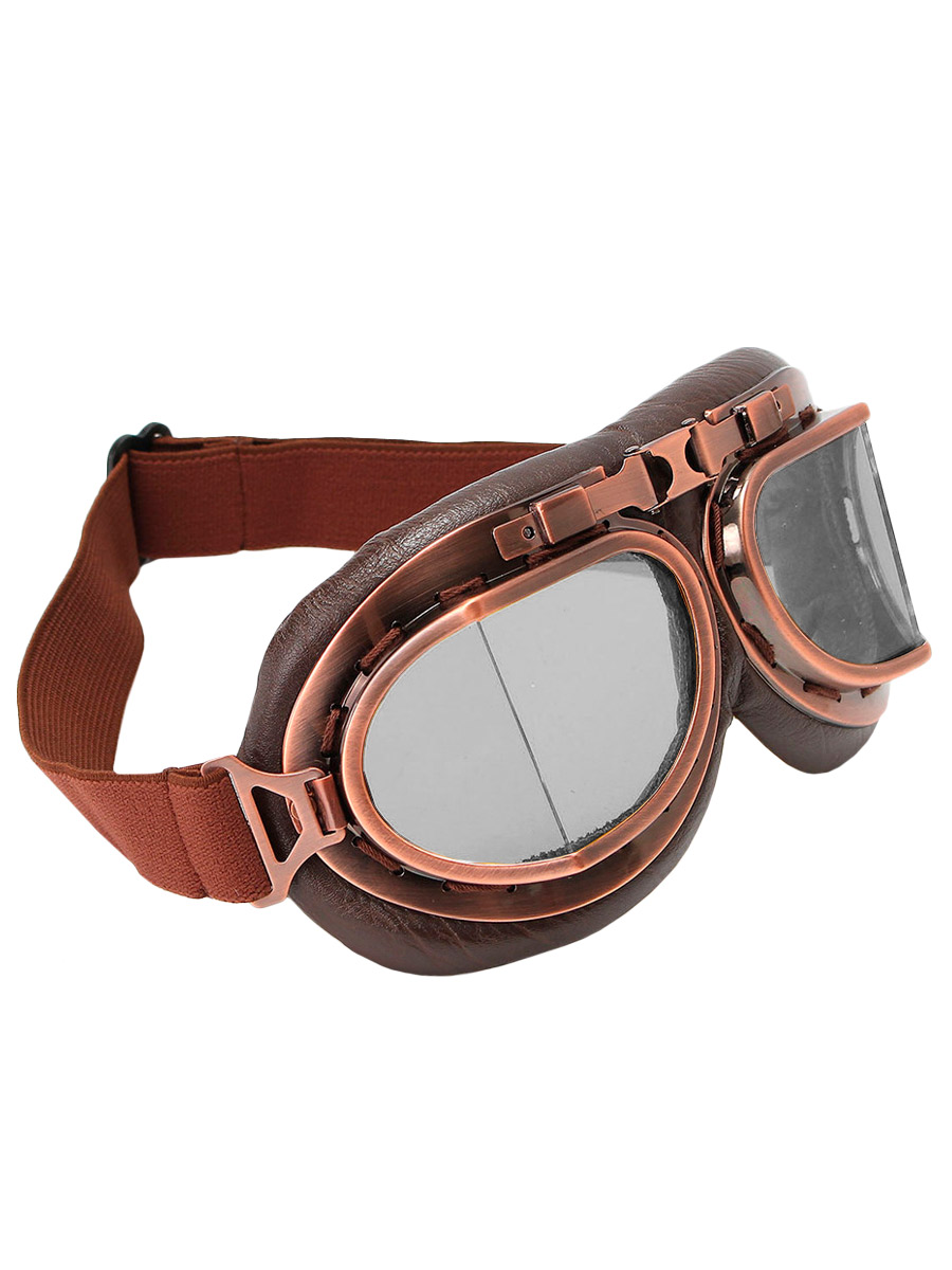 Ретро-очки Авиатор бронзовые с прозрачными линзами - фото 1 - rockbunker.ru