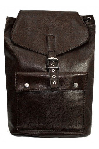 Рюкзак-торба с карманом коричневый - фото 1 - rockbunker.ru