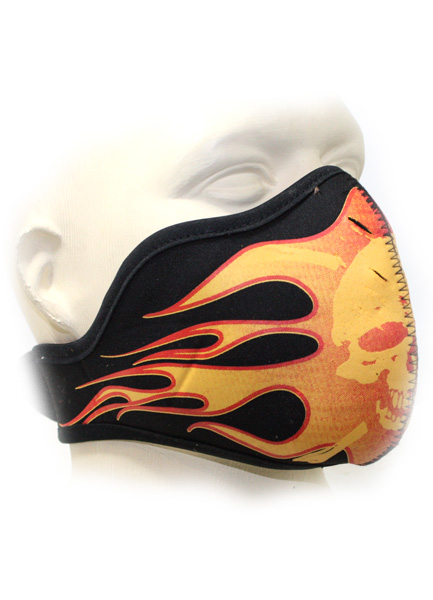 Байкерская маска череп в огне - фото 1 - rockbunker.ru
