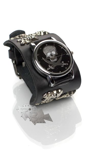 Часы наручные Jolly Rodger с черепами на ремешке - фото 1 - rockbunker.ru