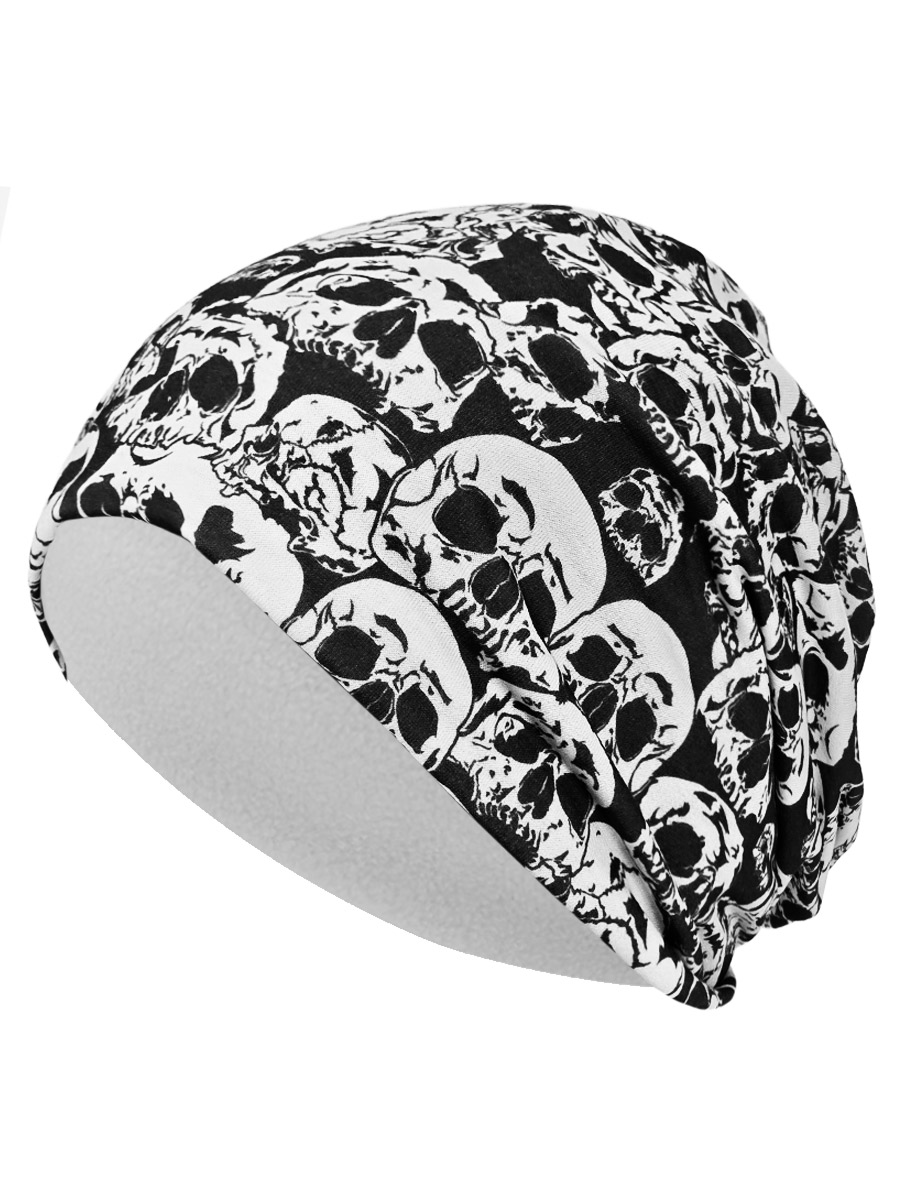 Шапка Черепа черная - фото 2 - rockbunker.ru