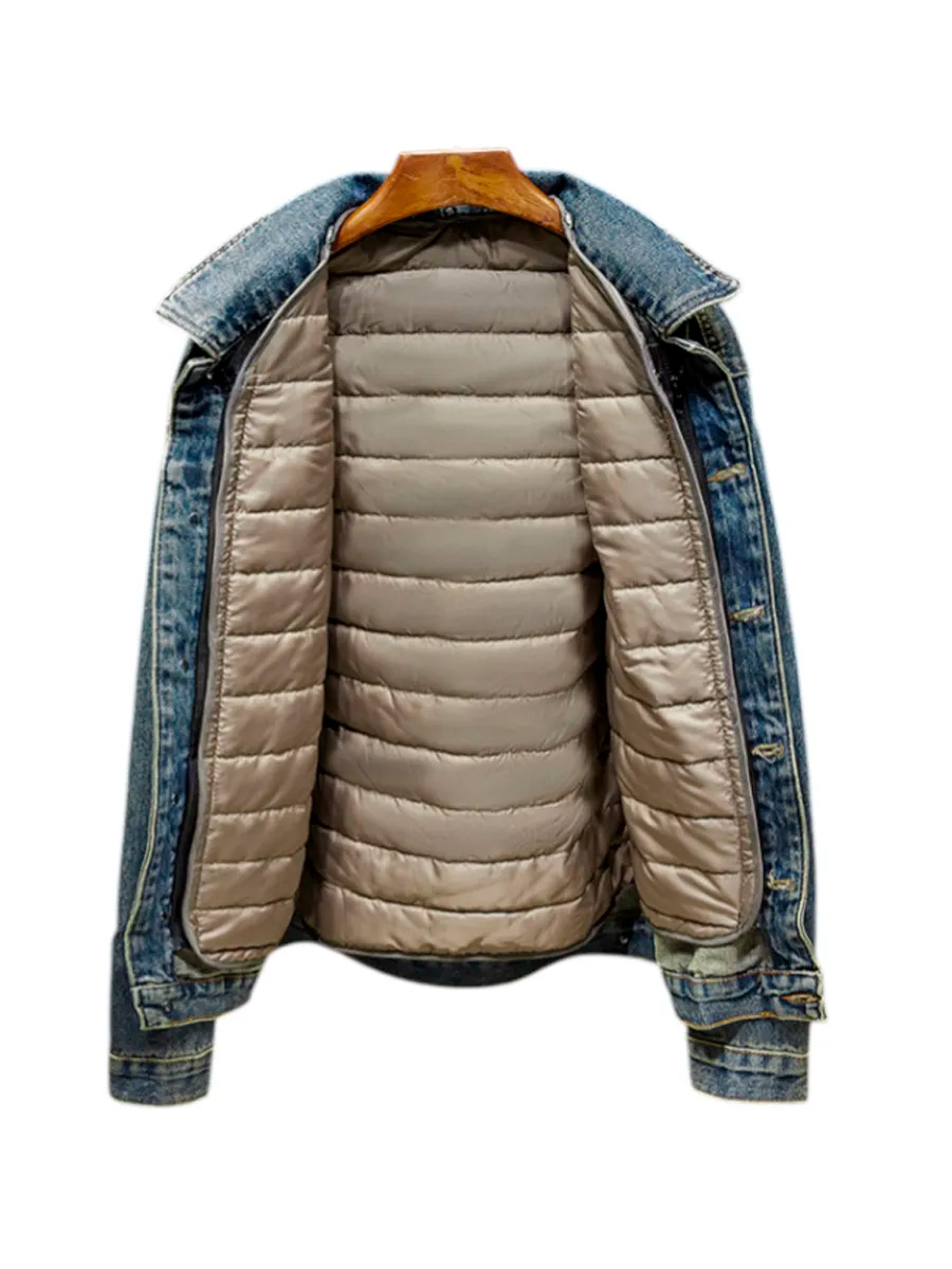 Куртка Джинсовая с Подстежкой Синяя - фото 3 - rockbunker.ru