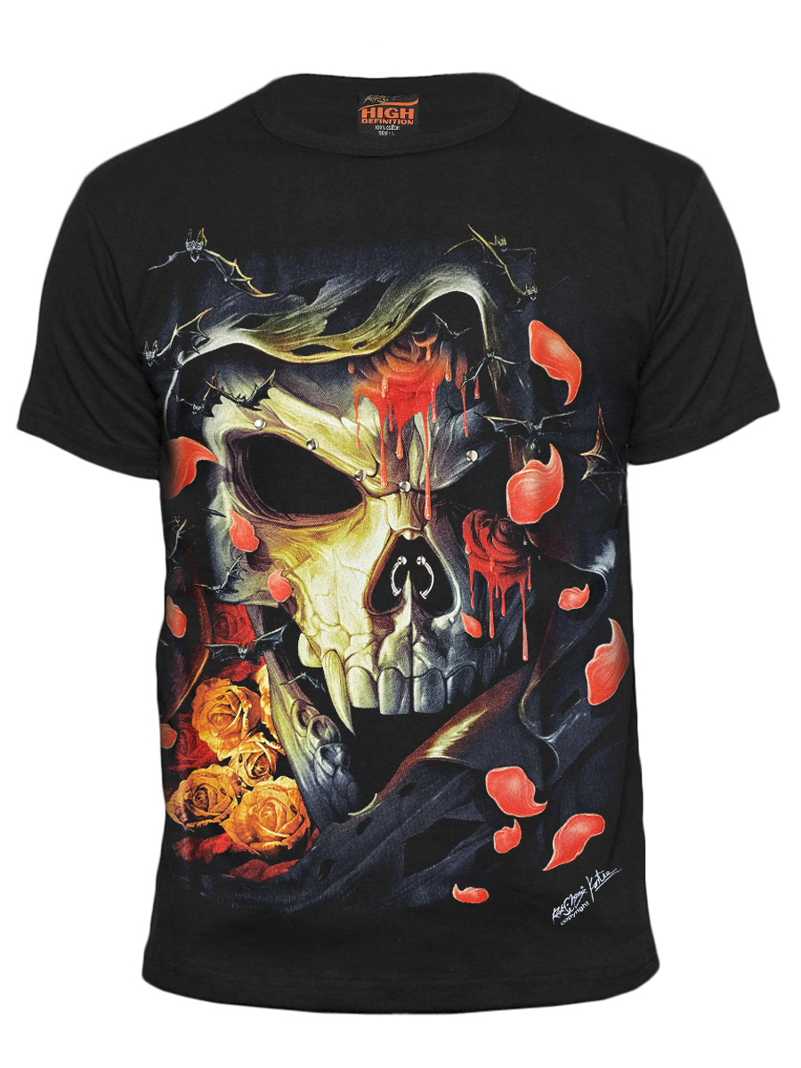 Футболка Rock Chang Vampire Skeleton With Roses - фото 1 - rockbunker.ru