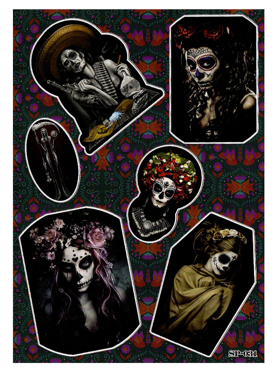 Набор стикеров Santa Muerte - фото 2 - rockbunker.ru