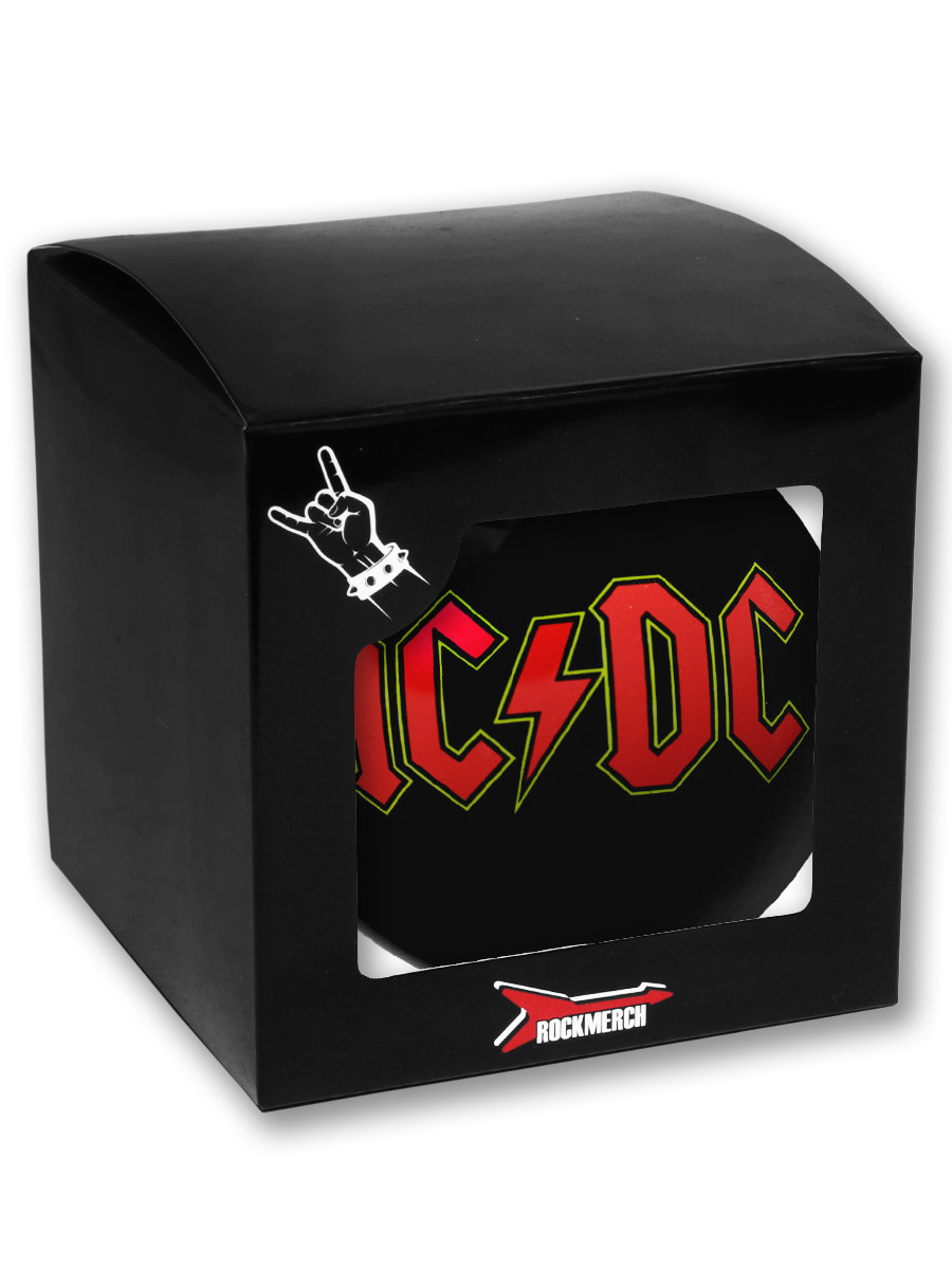 Елочный шар RockMerch AC DC черный - фото 3 - rockbunker.ru