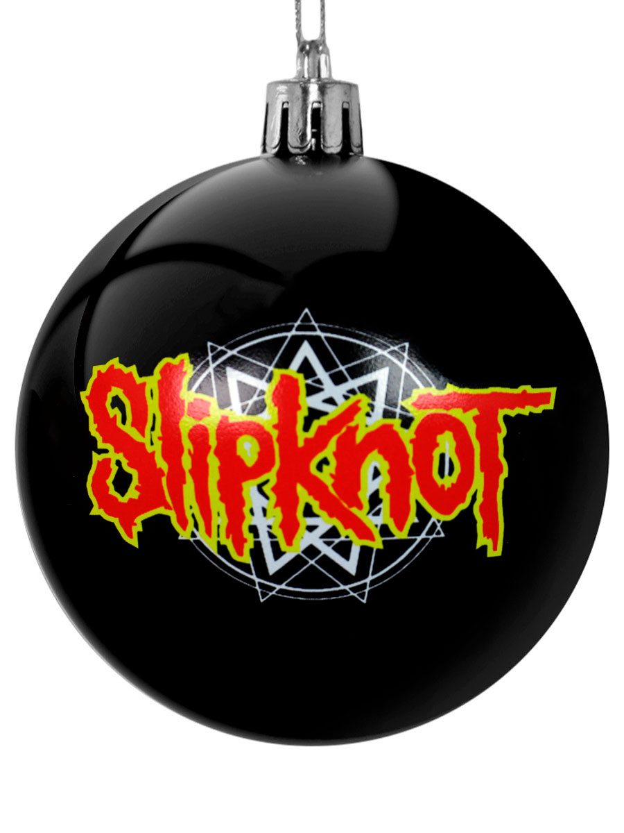 Елочный шар RockMerch Slipknot черный - фото 1 - rockbunker.ru