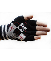 Перчатки без пальцев Черепа с орнаментом - фото 2 - rockbunker.ru